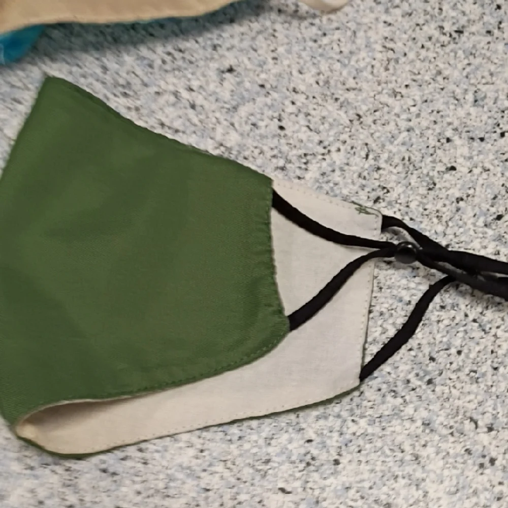 Set of Three Face Masks in Gray, Blue, and Green